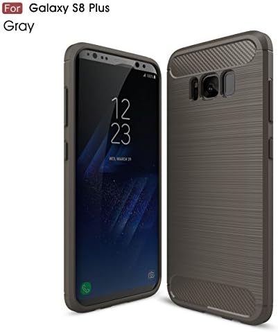 Samsung Galaxy S8 Plus Soft TPU Silicone Back Cover Case Shock-Absorption Non-slip Bumper and Anti-Scratch Hard Back Cover Protective Case for Samsung Galaxy S8 Plus (Gray)