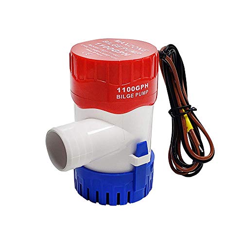 MAXZONE Boat Bilge Water Pump 12v 1100gph NonAutomatic Marine Electric Bilge Pump For Ponds