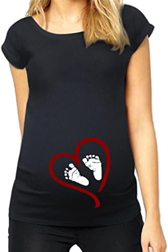 HappyBerry Women Maternity T Shirt Funny Graphic Tee Cute Tops for Pregnancy