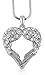 Angel Wing Necklace - Small Heart Shaped Guardian Angel Wings Crystal Pendant and Chain - Inspirational Religious Jewelry Gifts for Women, Teens, Girls