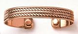 Links and Twists - Copper Bracelet With Magnets - From India