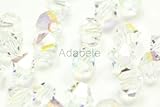 100 6mm Adabele Austrian Bicone Crystal Beads Clear AB Alternative For Swarovski Preciosa Crystalized 5301/5328 #SSB602