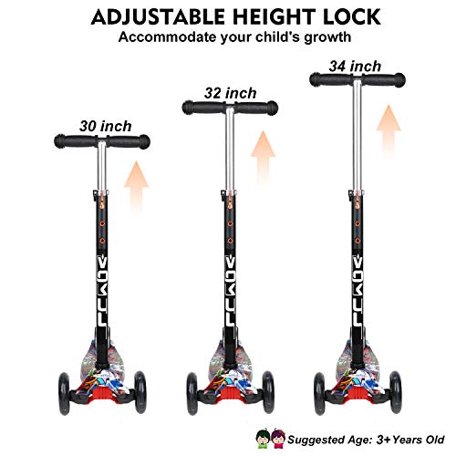 VOKUL 3 Wheel Mini Kick Scooter with LED Flashing Wheels for Age 3+