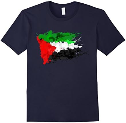 Mens Palestine Splash Flag Tourist T-Shirt 2XL Navy
