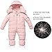 WESIDOM Newborn Baby Toddler Girls Boys Snowsuit Hooded Winter Romper Jumpsuit Coat Pink