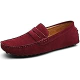 ANUFER Men's Suede Leather Penny Loafers Comfort