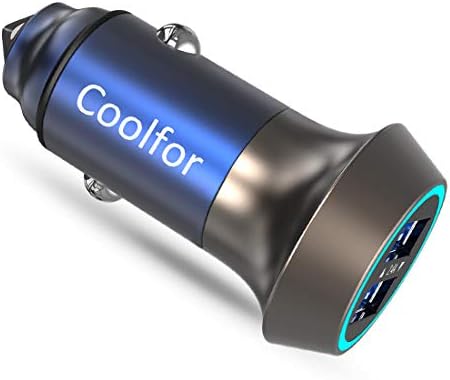 USB Car Charger Adapter,COOLFOR 24W/4.8A Aluminum Car Charger for iPhone,Samsung,Ipad Pro/Air/Mini,Google Pixel,LG,Nexus,Sony,HTC and More