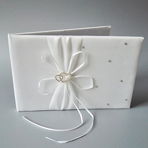 Wedding Flower Girl Basket Rings For Ring Bearer Pillow Garter Guest Book Pen Wedding Set Decoration Ribbon Ceremony Party Favors For Guests (Double Heart Ivory) - Thumbnail 5
