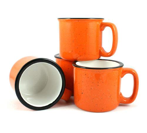 Marble Creek Ceramic Campfire Mug, 15oz - Set of 4 (Orange) — image 1