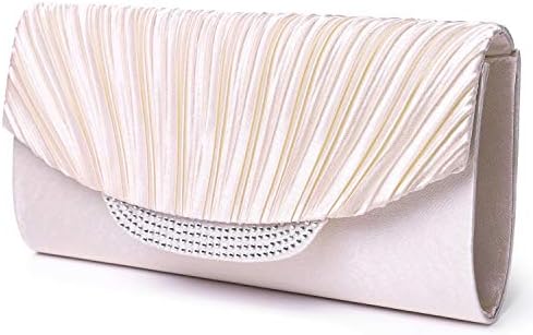 ビジュー ラインストーン パーティーバッグ サテン バッグ レディース クラッチバッグ 期間限定特別価格 プリーツ