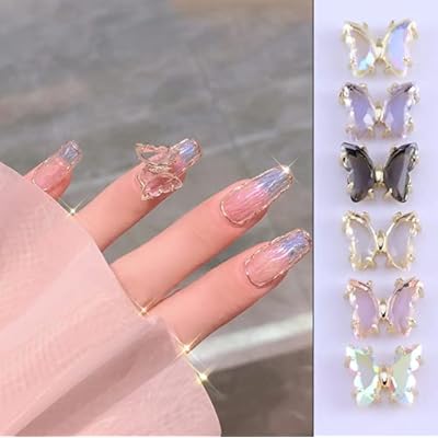 Download Buy Nail Charms 12 Pcs 3d Butterfly Nail Charms Metal Glitter 3d Nail Art Butterfly Nail Rhinestones Diamonds Gems For Nails Decor Nail Art Crystal Nail Design Nail Accessories Online In Paraguay