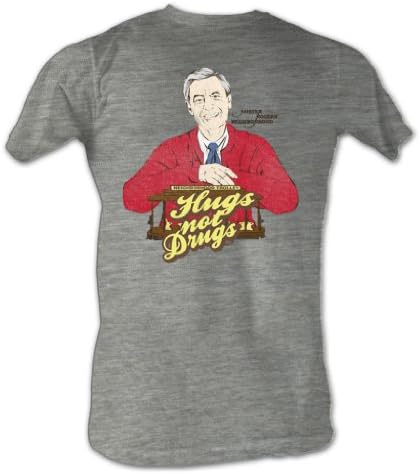 Mister Rogers' Neighborhood - Hugs not Drugs Men's T-Shirt, Grey, XL