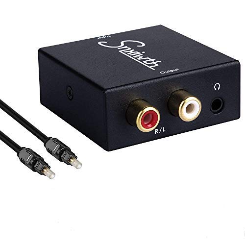 Snxiwth Digital to Analog Converter, Digital Optical Coaxial Input to Analog RCA and AUX 3.5mm (Headphone) Audio Conversion Adapter,with Cable.