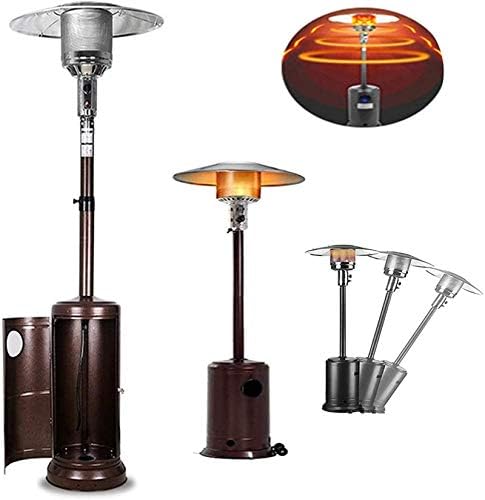 電気スペースヒーター ガスヒーター屋外のパティオヒーターの調節可能な高さプロパン屋外のパティオガスヒーター13kw自由なスタンディングテラスヒーターの屋外ガーデンパラソルブラウン 茶色 液化ガス 天然ガス プロパンパティオヒーター 使い勝手の良い