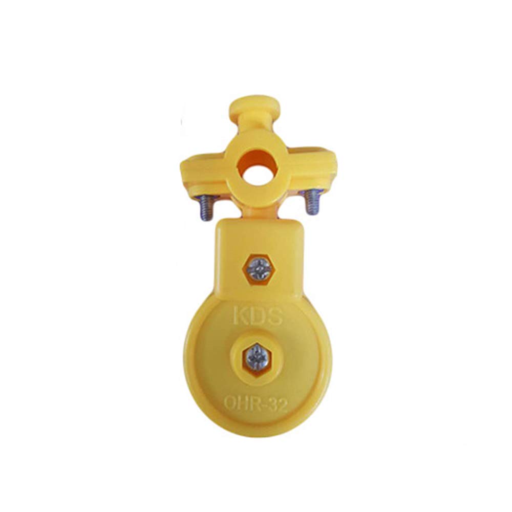 1Pcs Single Pulley Block Heavy Duty 32mm Hoist Builder Lift Winch Wheel Plastic Pulley Block & Hook Rope Yellow