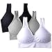 MIRITY Padded Sports Bras for Women Freedom Seamless Spandex Yoga Bra Pack of 3