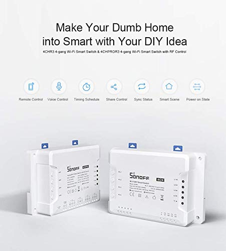 Sonoff 4CH PRO R3 Actualizacin de 4 vas Smart Switch Retrofit Smart Home Voice Control remoto