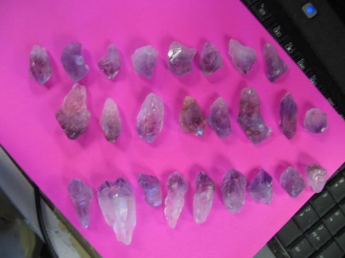 25 NATURAL AMETHYST CRYSTAL POINTS