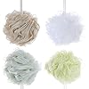 Bath Loofahs Sponge Shower Pouf Body Scrubber Ball 4 Pack Colors Exfoliate with Lathering Cleanse & Beauty Bathing…