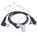 Arama A009M01 Covert Air Acoustic Tube Earpiece Headset with Push To Talk and Microphone for Motorola Talkabout Dual Pin Two Way Radio