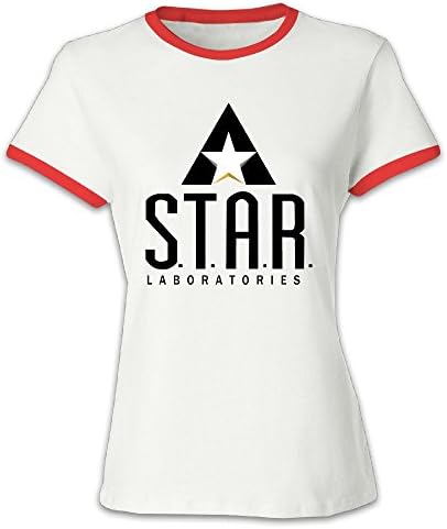Women's Star Labs - S.T.A.R. Comics Hero Flash Laboratories Logo Color Block T-shirt Red