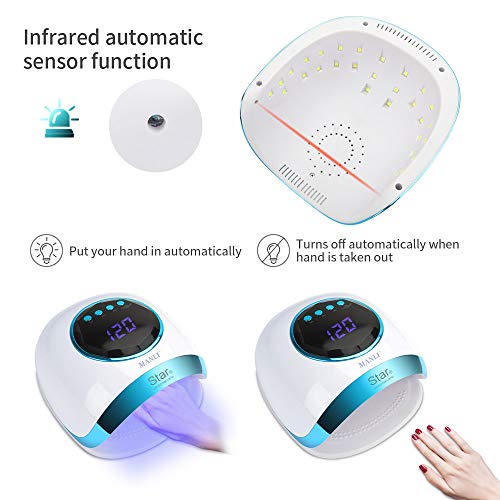 Nail Lamp,UV LED Nail Dryer 54W Gel Nail Polish Light with 4 Timers Professional Nail Art Tools Accessories,Senor For Gel Nails and Toe Nail Curing, White