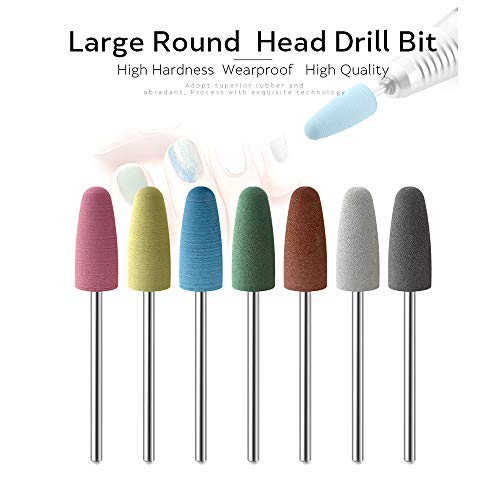 Electric Nail File Rubber Nail Drill Bits Flexible Polisher Manicure Machine Nail Accessories Pedicure Milling Cutters (120x60x50mm, grey)