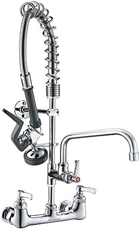 Imlezon Commercial Wall Mount Kitchen Sink Faucet Brass