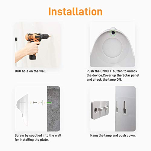 Solarbetriebene Wandlampen ,Microwear Solarleuchte mit Bewegungsmelder,Wireless IP65 Wasserdichte,LED Solar Wandleuchten für Haustür,Garten,Garage,Hinterhof (Warmes Licht)