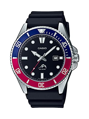 Casio Men's Stainless Steel Quartz Watch with Plastic Strap, Black, 26  (Model: MDV-106B-1A2VCF) | Pricepulse