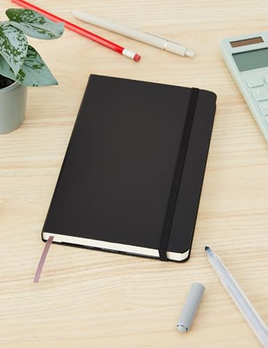 Moleskine - Classic Ruled Paper Notebook - Hard Cover and Elastic Closure Journal - Color Black - Size Large 13 x 21 A5 - 240 Pages