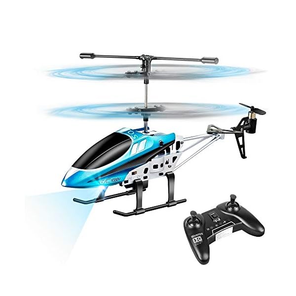 VATOS RC Helicopters, Remote Control Helicopter with Gyro and LED Light 3 Channel Alloy Mini Helicopter Remote Control…