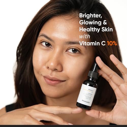 Minimalist 10% Vitamin C Face Serum for Skin Brightening | Highly Stable & Effective Face Serum with pure Ethyl Ascorbic Acid & Acetyl Glucosamine for Glowing Skin | 30ml