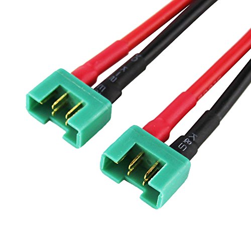 OliYin 2pcs 14AWG 14# 30cm 11.8inch MPX Female to 4mm Banana Plug MPX Plug Connector Charging Cable Wire for FPV RC(pack of 2)