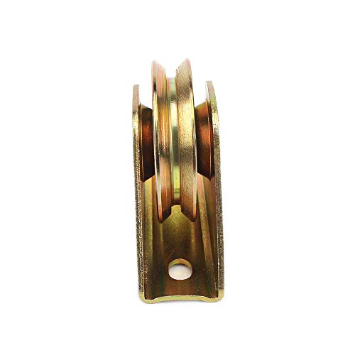 60mm Diameter Gold V Groove Wheel for Sliding Rolling Slide Chain Gear Rack Gate Track, Rigid Caster for Gate Frame,for Industrial Machines 2-2/5" - Thumbnail 3