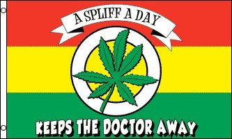 Large Medical Marijuana Flag Spliff A Day