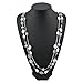 Bocar Long Necklaces for Women Trendy, Boho Layered Crystal Beaded Collar Necklaces for Women, Fashion Statement Necklaces Jewelry (Grey)
