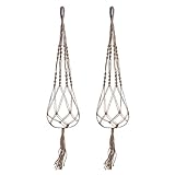 eBoot Plant Hanger Macrame for Indoor Outdoor Ceiling Deck Balcony Round and Square Pots, No Hoop, 2 Pack