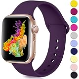 Rabini Band Compatible with Apple Watch 40mm 38mm, Replacement Accessory Sport Band for iWatch Apple Watch Series 5, Series 4, Series 3, Series 2, Series 1, Plum, S/M