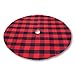 ATLIN Buffalo Plaid Christmas Tree Skirt - 3 Inch Red and Black Checks for a Traditional Look - Machine Wash and Dry – 3 ft and 4 ft Models