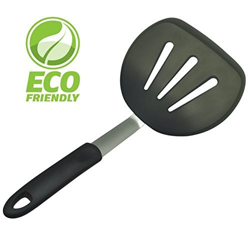 Silicone Flexible Black Turner Spatula High Heat Pro-Grade Silicone Eco Friendly Non-stick Cookware