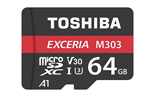 Toshiba M303-Speicherkarte microSDXC 64 GB, 98 MB/s, Klasse 10, UHS-I, U3, V30, A1, Adapter enthalten