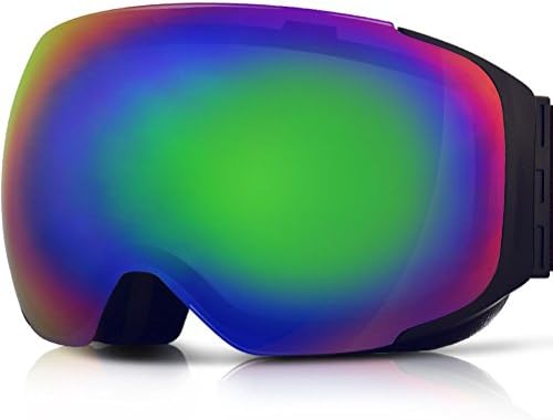 YAKAON Y Series Ski Goggles Snowboard Frameless Spherical UV400 Protection Anti-fog Detachable REVO Mirror Lens for Men and Women Skiing Snowboarding