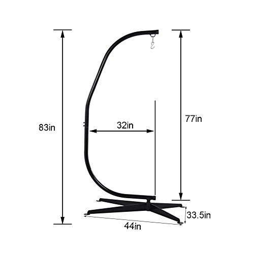 Lazy Daze Hammocks C Shape Steel Hammock Swing Chair Stand for Outdoor