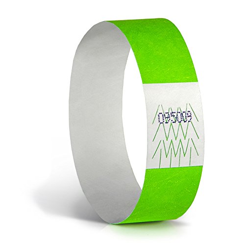 Concept wristbands: tyvek wristband, 3/4", neon gr…