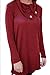 Mixmax Women Lapel Neck Long Sleeve Loose Dress Sides Slit Shirt Dress (Small, Red)