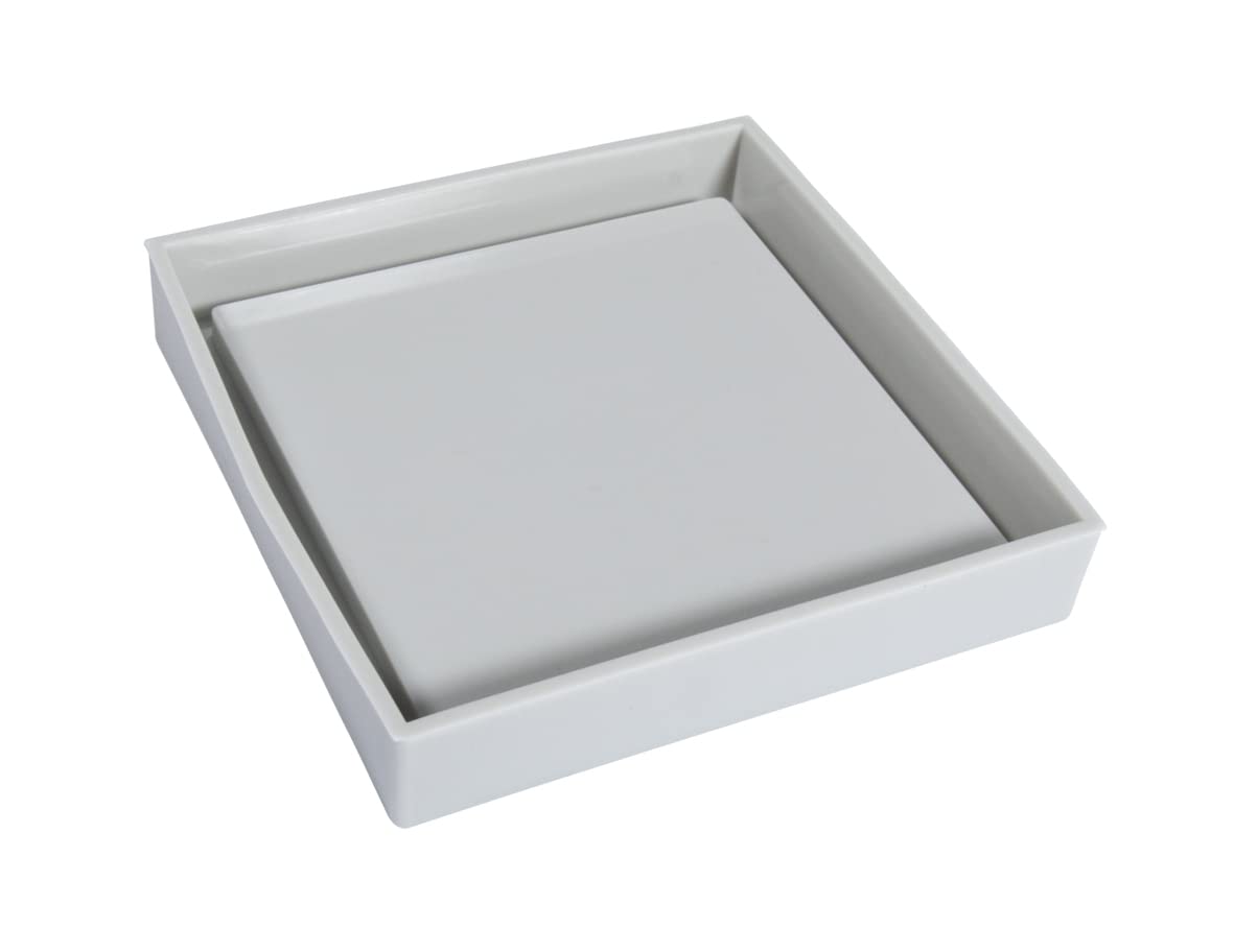 Rayher Square Tray Silicone Casting Mould - Reusable for Resin, Concrete or Plaster of Paris, Grey, 10x10x1.5cm