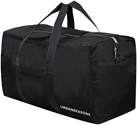 URBANSEASONS 96L Extra Large Duffle Bag Lightweight, Travel Duffle Bag Foldable for Men Women, Black 1 URBANSEASONS 96L Extra Large Duffle Bag Lightweight, Travel Duffle Bag Foldable for Men Women, Black