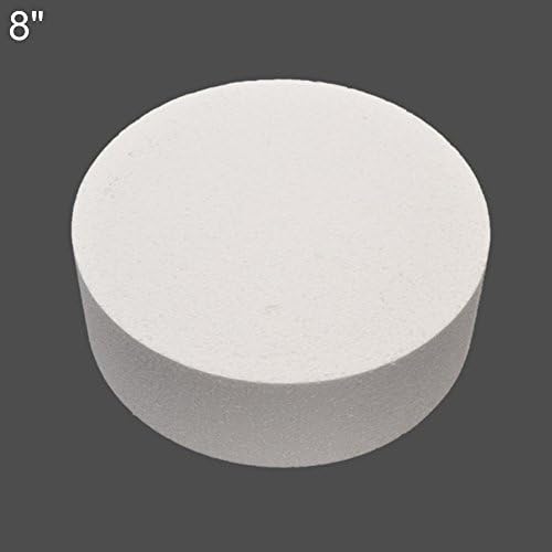 JunHenglr Cake Decorating Kits, Supplies Stainless Steel, 4/6/8inch Round Styrofoam Foam Cake Dummy Sugarcraft Flower Decor Practice Model - 8"
