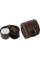 20x by 21mm TRIPLET professional JEWELERS LOUPE Black with LEATHER CASE